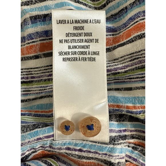 Robert Graham Men's L Rainbow Stripe Flip Cuff Button Up Shirt Exclusive - Picture 7 of 8